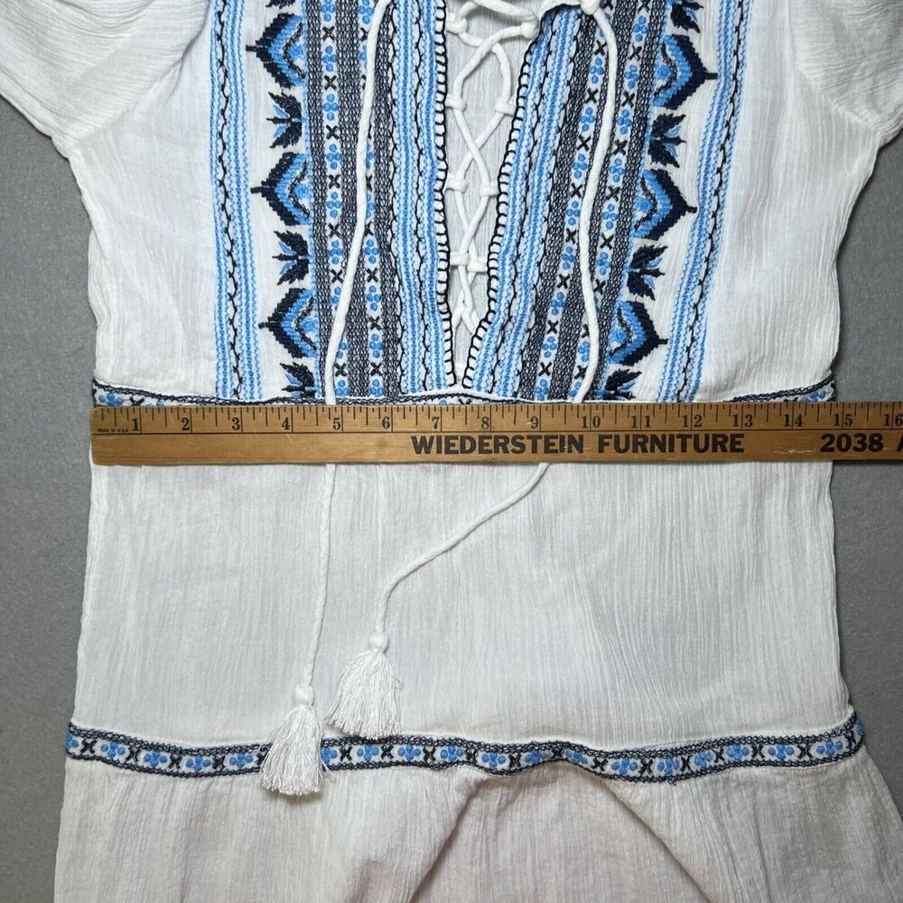 Melissa Odabash Embroidered Swim CoverUp Mini Dress Size XS Millie White Blue - Picture 7 of 10